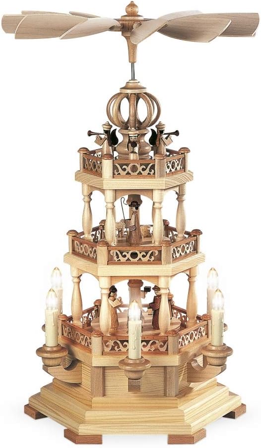 Müller German christmas pyramid Christmas story with angels