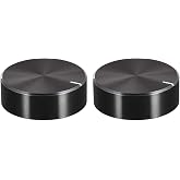 uxcell 2pcs Potentiometer Knob Knurled Shaft Black Aluminum Smooth Surface Rotary Knob 30mmx10mm Volume Control Knob