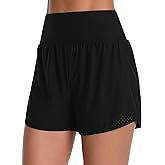 ATTRACO 3" Women High Waisted Swim Board Shorts UPF 50+ Quick Dry Swim Trunks with Liner