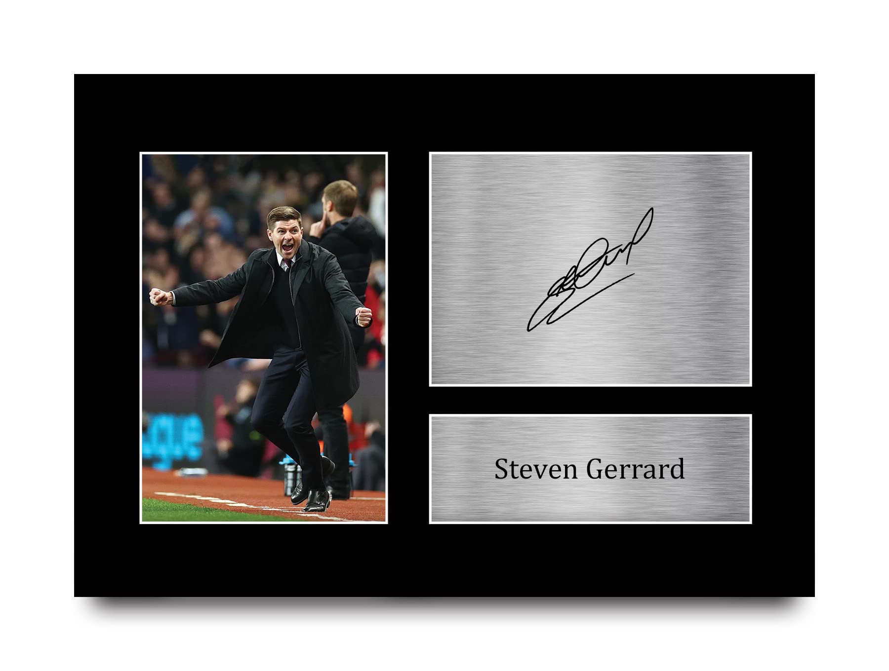HWC Trading A4 Steven Gerrard Manager Aston Villa Gifts Printed Signed Autograph Picture for Football Fans and Supporters