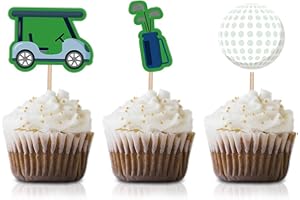 MAGJUCHE Golf Cupcake Toppers Picks, 24-Pack Birthday Or Retirement Party Supply Decorations