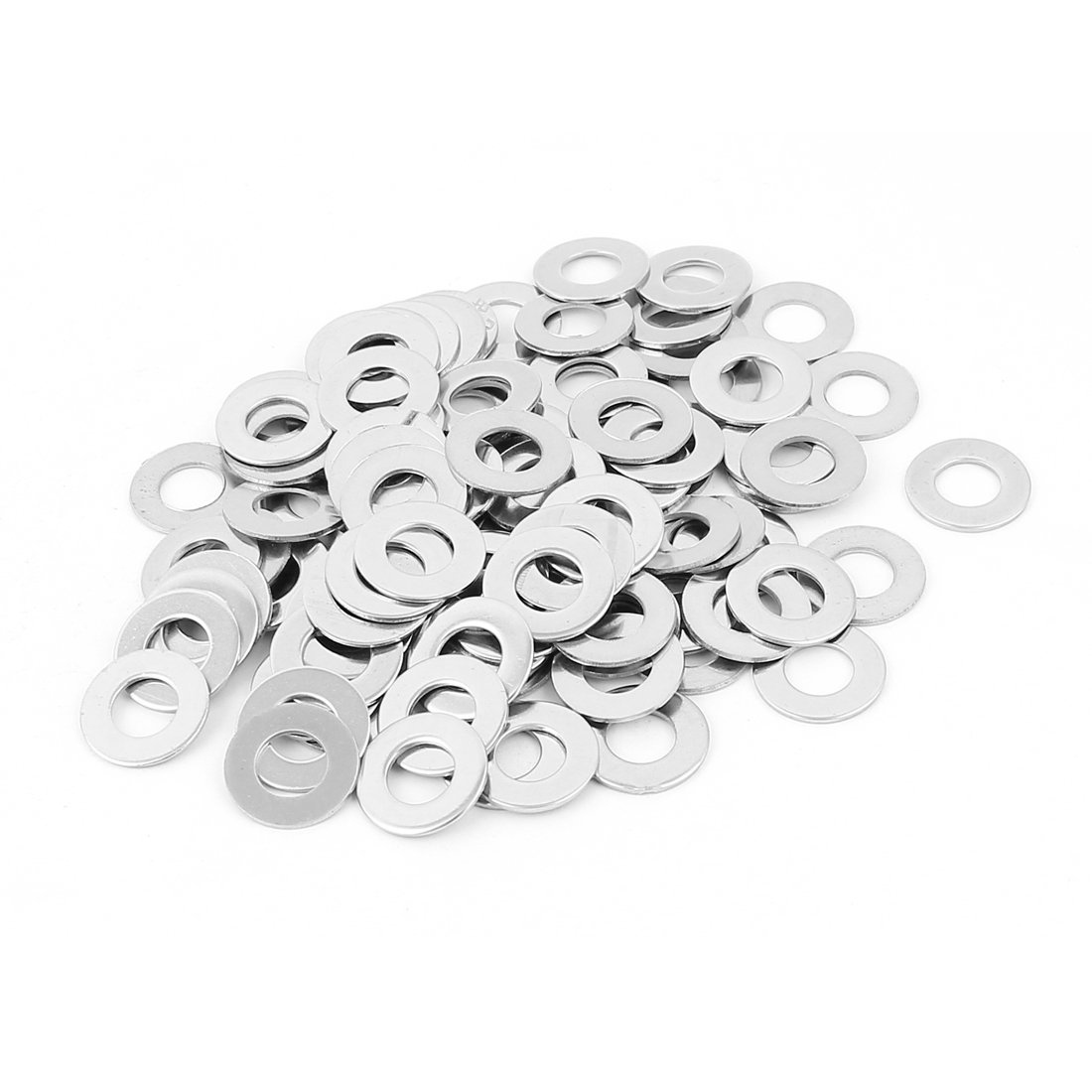 Sourcingmap 100pcs M8 304 Stainless Steel Plain Flat Washers for Bolt Screws