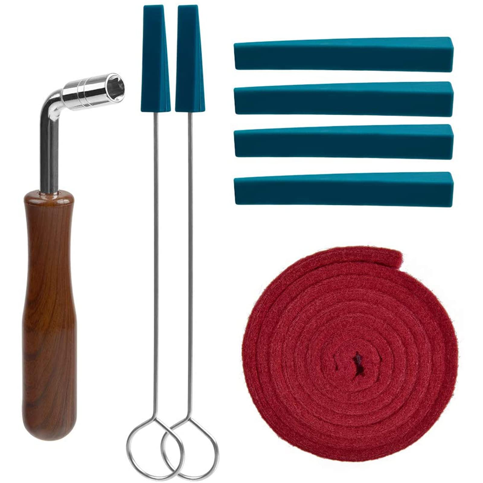 Piano Tuner Tool, Sopito 8pcs Professional Piano Tuning Kit Including Tuning Wrench Hammer, Temperament Strip, Mute Kit, DIY Fixing Set