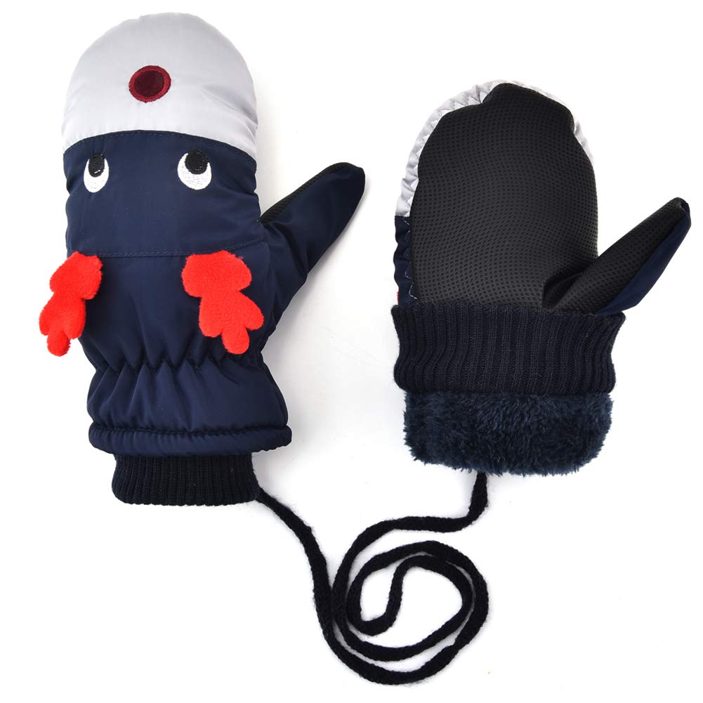 Kids Winter Waterproof Mittens Cute Snow Ski Gloves