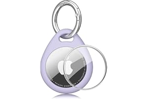 Vanjua Case for Airtag Holder with Keychain, Anti-Scratch Waterproof TPU Shell Protective Air Tag Case for Luggage,Keys,Pet C