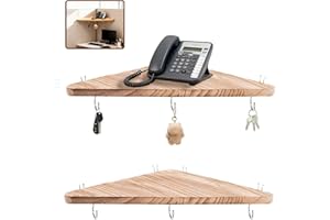 KJSEPHITELIAN 2-Pack Fabric Wall corner cubicle shelf：12in wood triangle cubicile hanging shelves organization accessories fabric walls organizer for in office cubicles office stylish decoration for women's desks