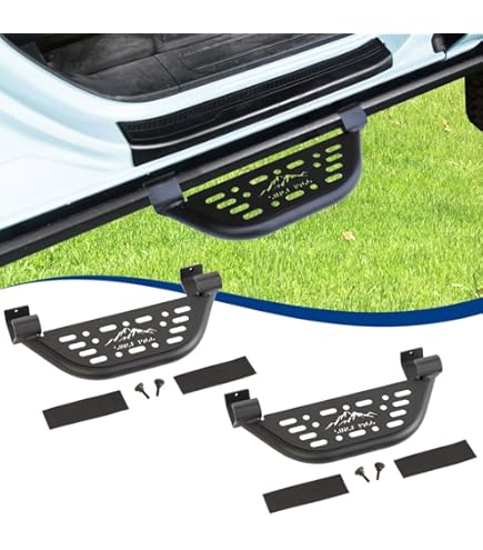 YHTAUTO 5 Inch Running Boards For Ford Bronco 2021-2024 4-Door - Black Powder Coated Steel Side Steps With Oval Ends