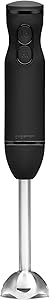 Chefman Immersion Stick Hand Blender Powerful Electric Ice Crushing 2-Speed Control Handheld Food Mixer, Purees, Smoothies, Shakes, Sauces and Soups, Black (Renewed)