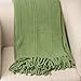 BATTILO HOME Green Throw Blanket for Couch, Decorative Green Blanket for Bedroom, Soft Warm Green Blanket with Tassels, 50