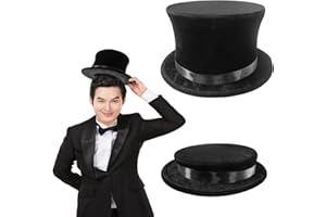 Nicky Bigs Novelties Adult Wearable Folding Collapsible Top Hat Dancers Magic Trick Magicians Costume Hat