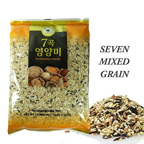ROM AMERICA 7 Premium Healthy Mixed Grains Rice with Brown Rice, Wild Sweet Rice, Red Rice, Whole Barley, Oat, Brown and White Sweet Rice - 4 Pound (Pack of 1)