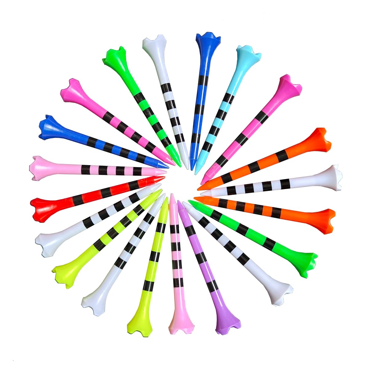 Leen4You 20 Pcs Plastic Golf Tees Ultra Durable and Stable Golf Tees 7 cm/ 2.75 Inch (Random Colour)