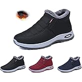 Men's Winter Boots Waterproof Slip-On Warm Lined Boots Ankle Boots Lightweight Waterproof Outdoor Winter Deep Grain Rubber Sole for