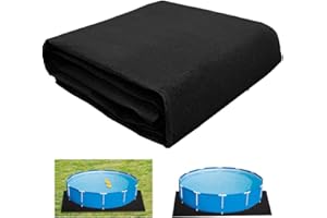 F FINEC 13 x 13Ft Square Pool Liner Pad for Above Ground Pool, Rectangular Thickened Felt Fabric Pool Mat, Prevent Punctures and Extend Life of Pool Pad for Protecting Floor, 4 x 4m, Black