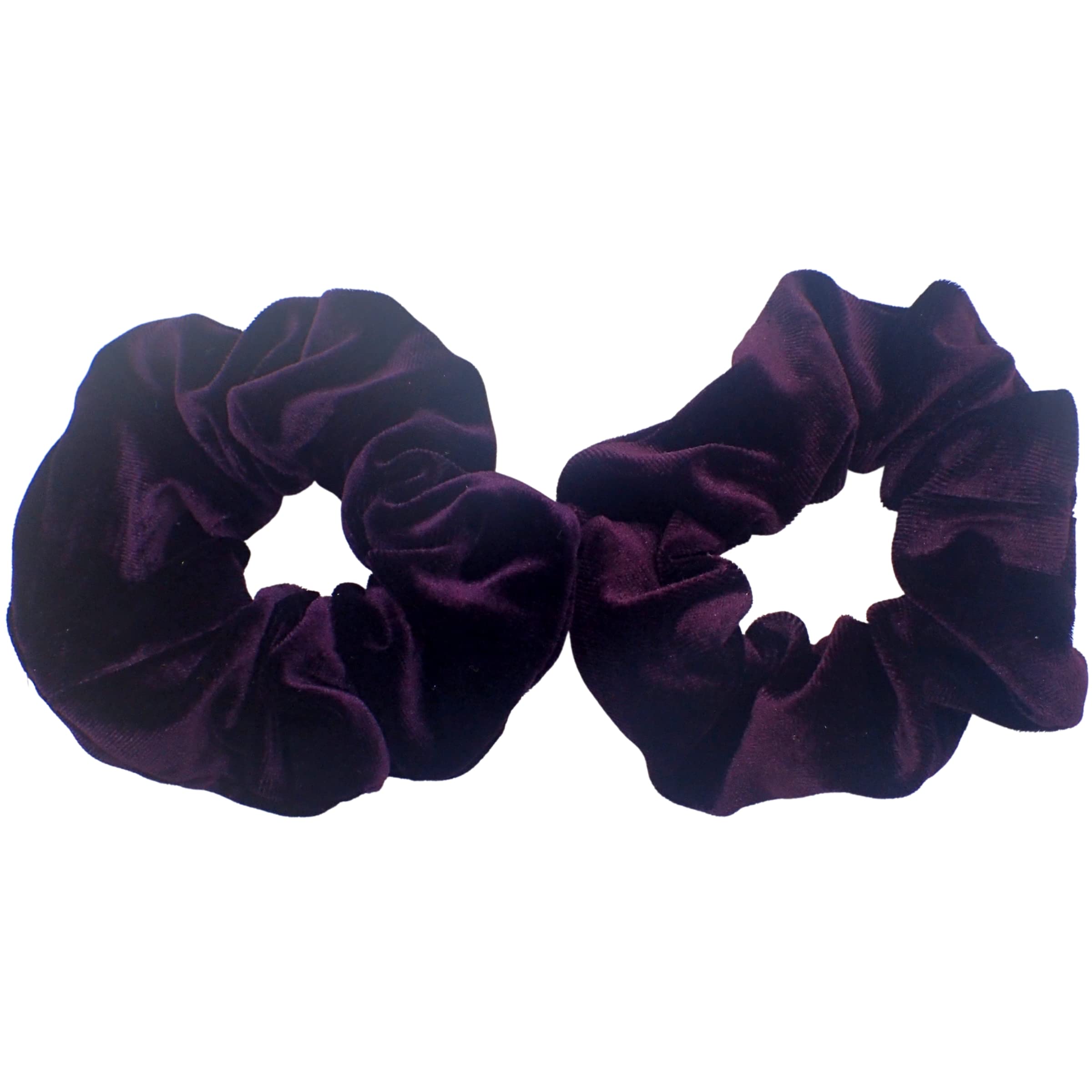 Topkids Accessories - Luxury Velvet Scrunchie Scrunchies Elastic Hair Band Ponytail Holders Hair Scrunchie Hair Bobbles Hair Accessories for Women, Ladies, Girls - Pack of 2 (Purple)