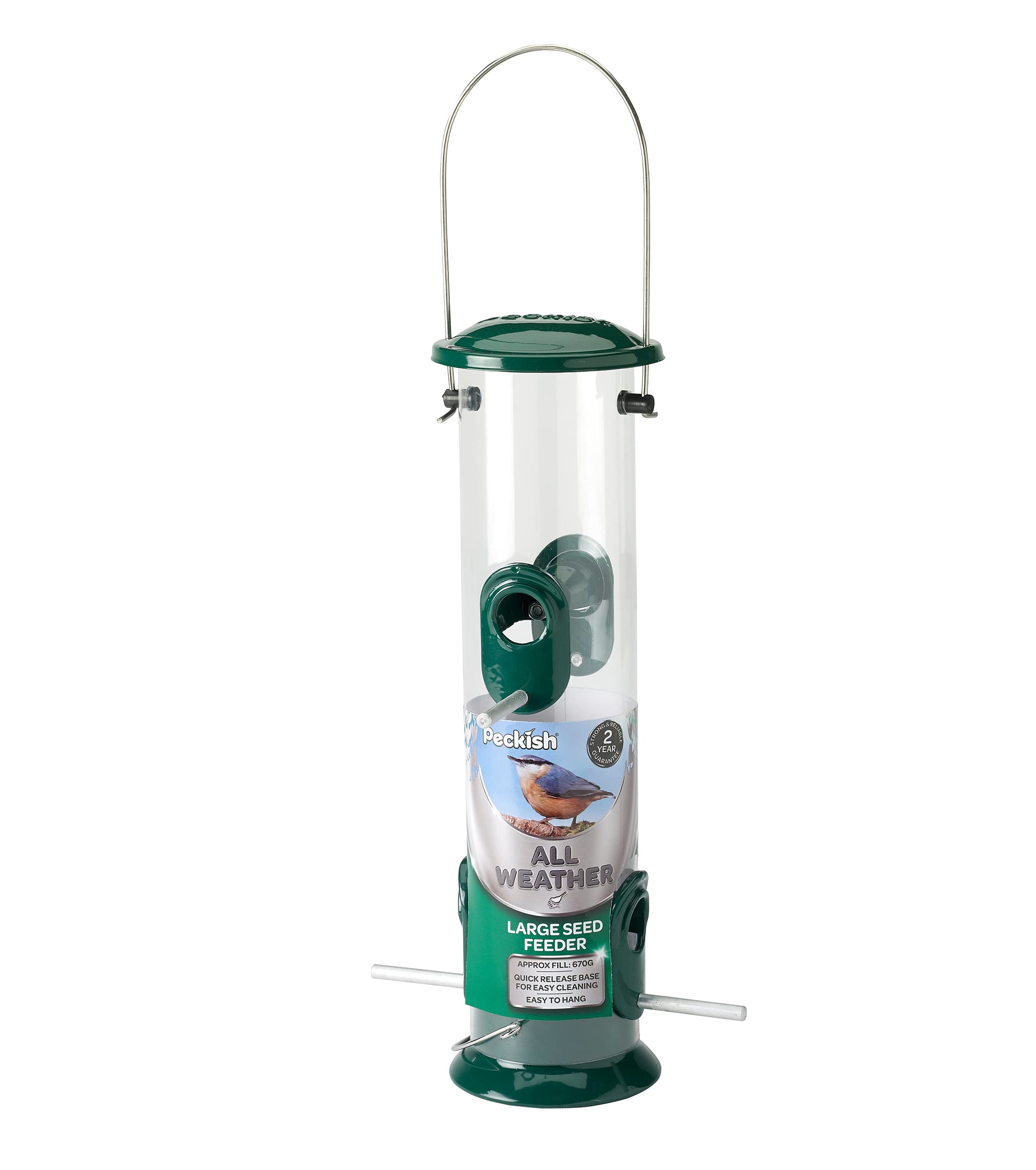 Peckish All Weather Metal Bird Seed Feeder, Large