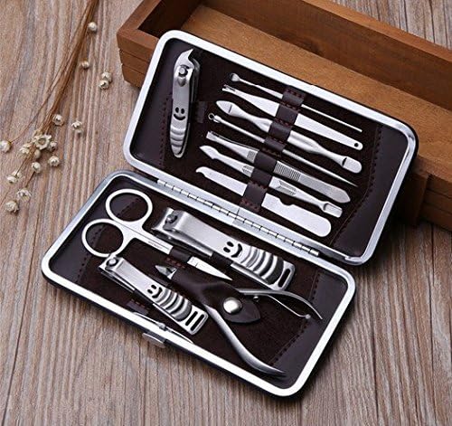HomeyHouse 12 Pieces Pedicure Nipper Cutter Nail Clipper Stainless Personal Manicure &amp; Pedicure Set, Travel Kit