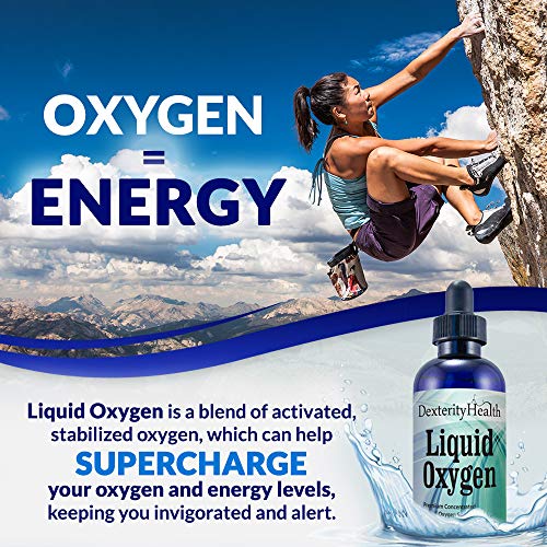 Dexterity Health Liquid Oxygen Drops, 3Pack of 4 oz. DropperTop Bottles, Vegan, AllNatural