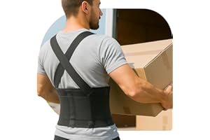 Back Brace for Men & Women – Back Support Belt with Adjustable Suspenders & Lumbar Pad for Back Pain Relief, Heavy Lifting, W