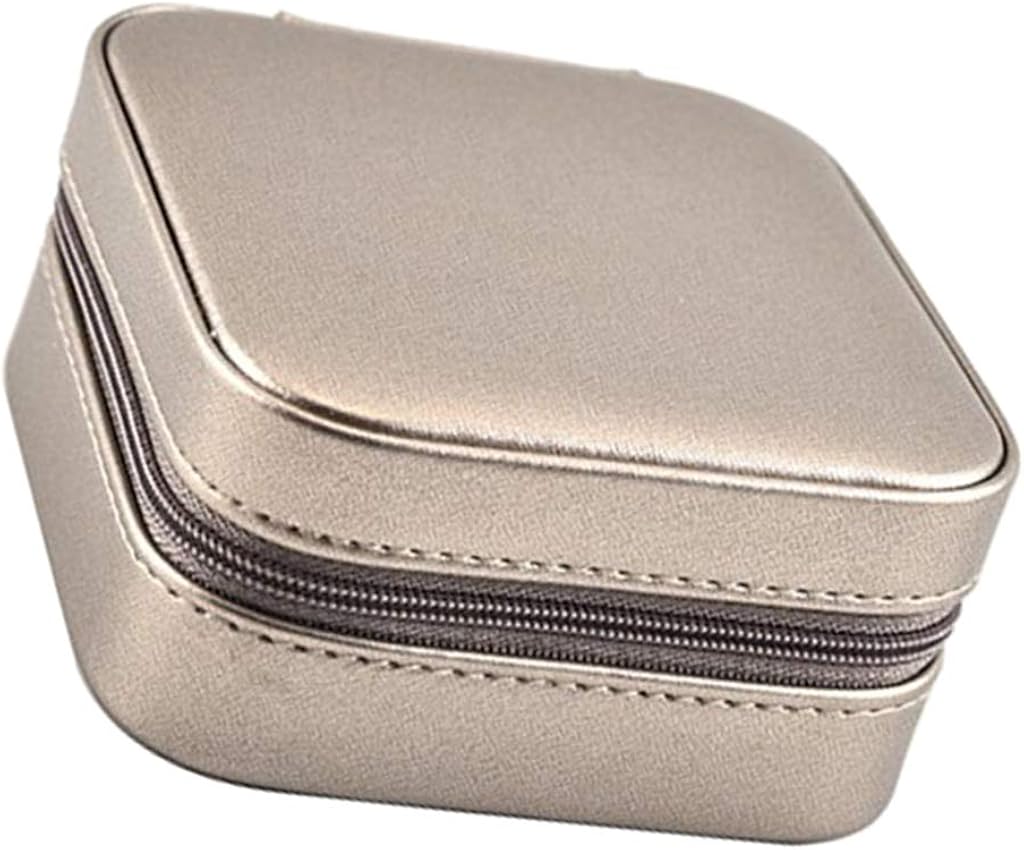 Sharplace Zippered Small Jewelry Box, Travel Storage Case PU Leather