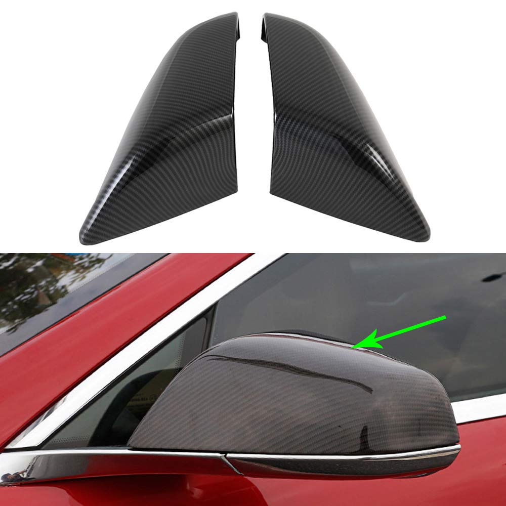 Photo 1 of Oubolun Side Mirror Cover for Tesla Car Exterior Accessories ABS Plastic Outside Cap (Pack of 2)(Model S 2016-2020 Imitation Carbon Fiber Gloss)