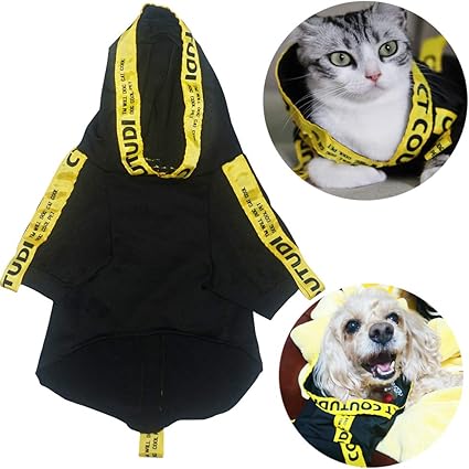 yellow black dog sweatshirt