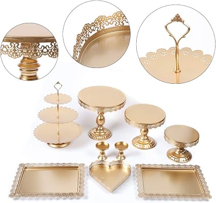 Napravi Rs Xian 12pcs Gateau Stand Titulaire De Petit Gateau Plaque Dore En Metal Titulaire De Petit Gateau Pour Le Mariage Fetes Danniversaire Celebrations Banquets Assiettes Et Plats De Service Vaisselle Et Plats