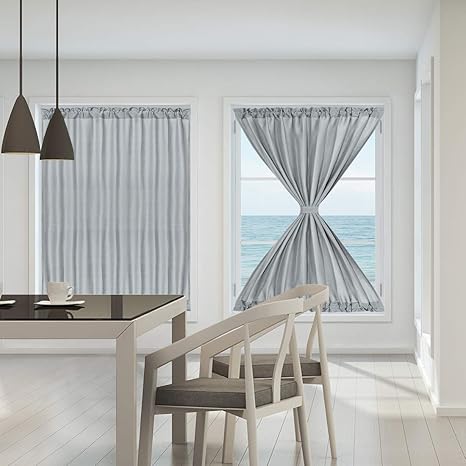 piccocasa cortinas opacas con aislamiento termico para puertas de cristal 2 paneles color gris 53 9 x 72 0 in