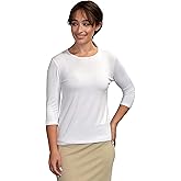 Kosher Casual High Neck Layering Top for Women Quarter Sleeve Slim Fit Tee