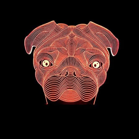 Amazon Wzymnyd クリエイティブナイトライトベビーベッドサイドランプshapi犬3d 7色タッチライト3d Usb Ledデスクトップ小型テーブルランプ Wzymnyd ベッドサイドランプ