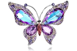 IZPACK Shiny Rhinestone Butterfly Lapel Brooch Pin Colorful Crystal Pins Clip Sweater Scarves Suit Jackets Dress Corsage Bouquet Brooches Pins for Women Girls Bride Dainty Jewelry Gifts Wedding