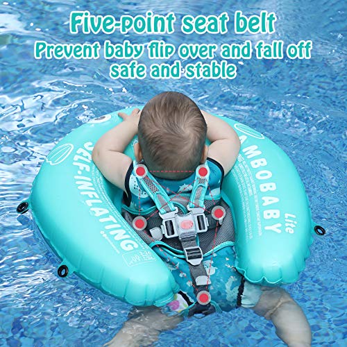 HECCEI Mambobaby SelfInflating Baby Swim Float with Canopy, Newest