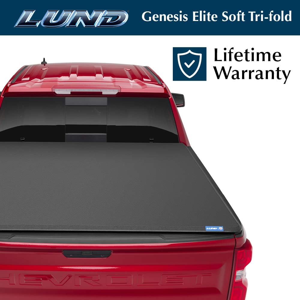 Amazon Com Lund Genesis Elite Tri Fold Soft Folding Truck Bed Tonneau Cover 95864 Fits 2003 18 19 20 Classic Dodge Ram 1500 6 4 Bed 76 3 Automotive
