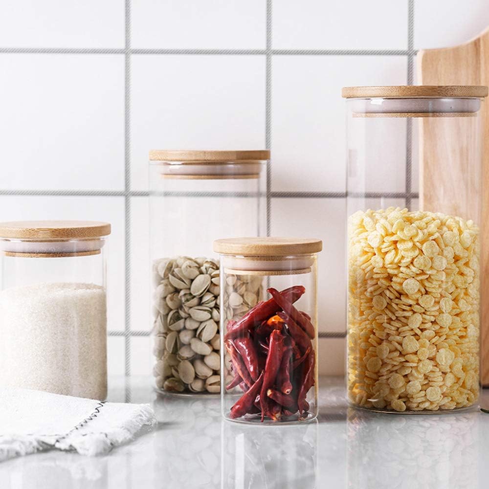 VIVILINEN Juegos de Tarros de Almacenamiento de Cristal con Hermético