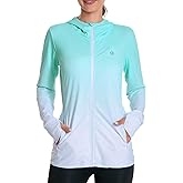 Lightbare Women's UPF 50+ Full Zip Hoodie Jacket Long Sleeve Hooded Sun Shirt with Pockets