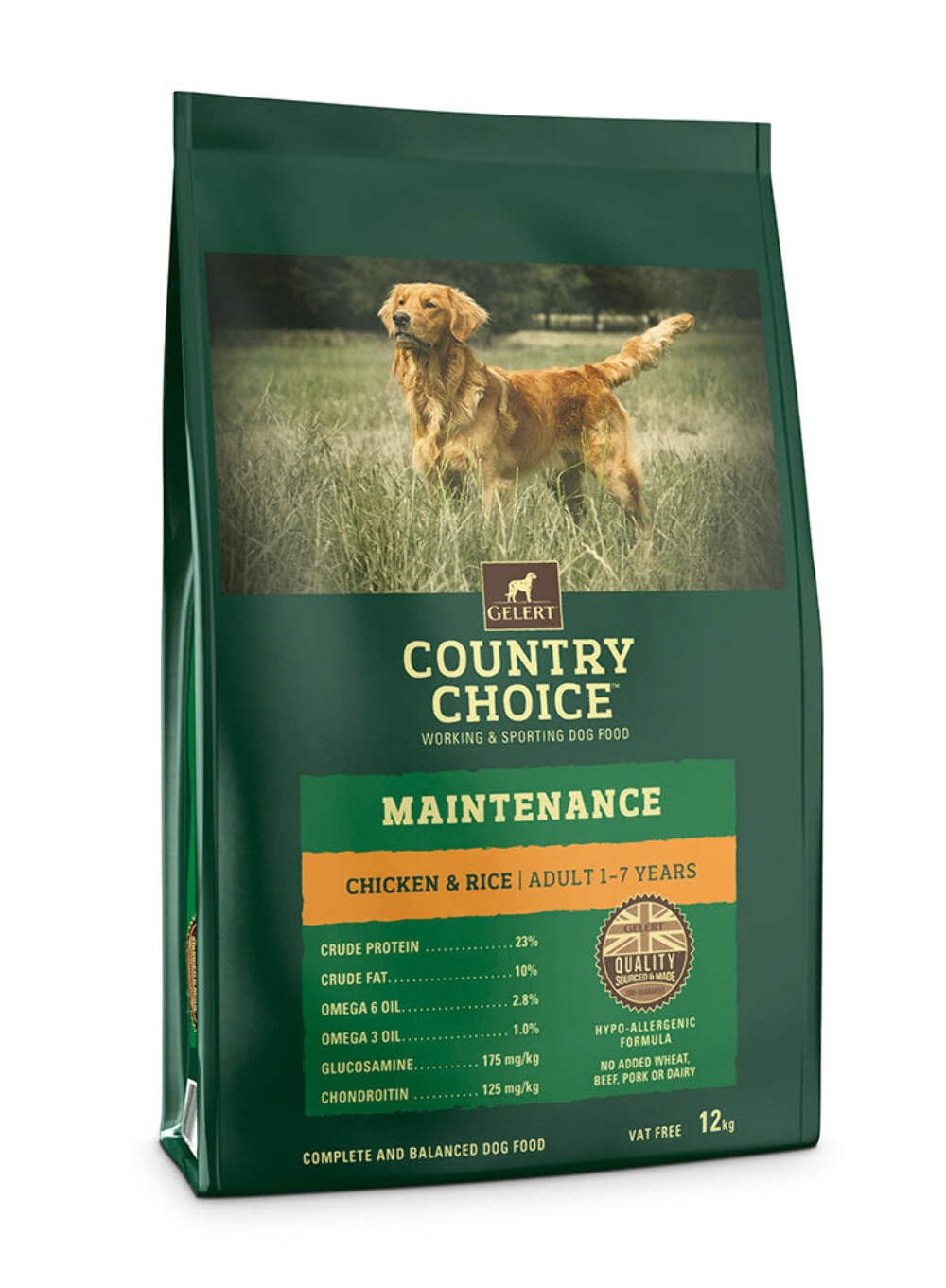 Gelert Country Choice Maintenance Chicken and Rice, 12 kg