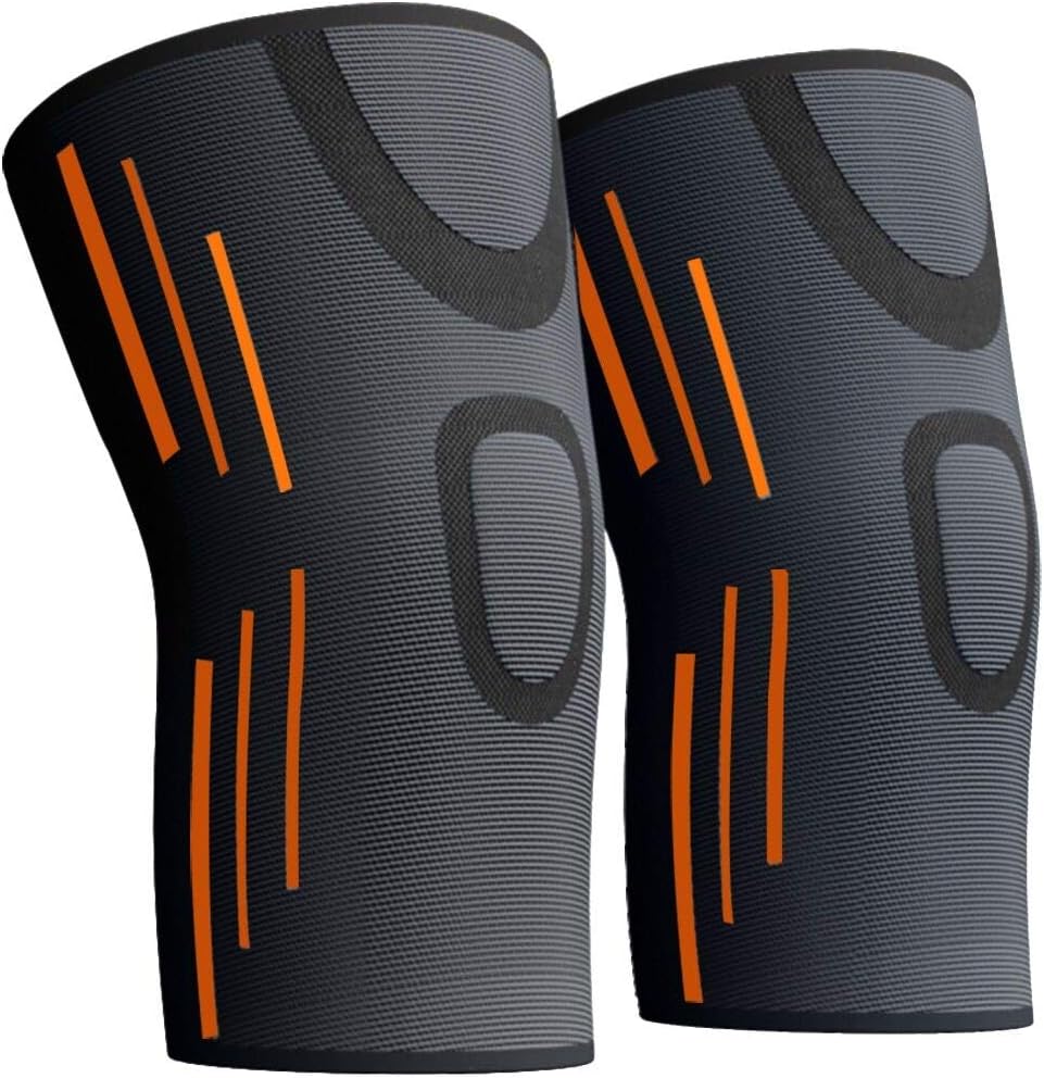 KGONE Knee Support (Pair) Compression Sleeves for Men and Women - Knee Brace for Arthritis, Joint Pain, Injury, Tennis, Gym, Cycling, Running, Squats, Sports
