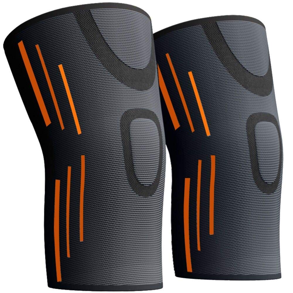 KGONE Knee Support (Pair) Compression Sleeves for Men and Women - Knee Brace for Arthritis, Joint Pain, Injury, Tennis, Gym, Cycling, Running, Squats, Sports
