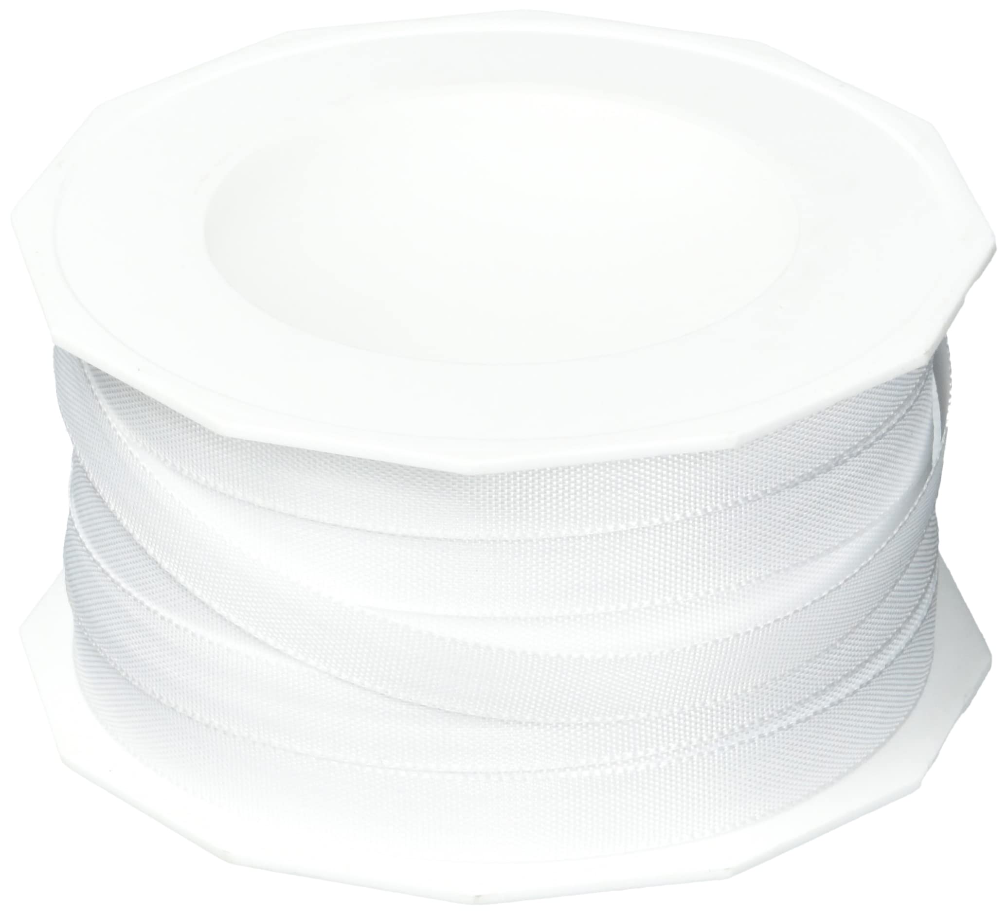 PRÄSENT - Europa Taffeta Ribbon White 10 mm width, 50 m length