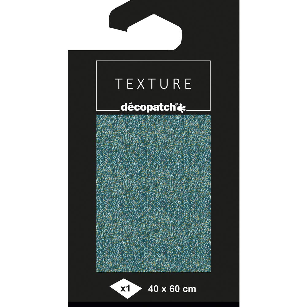 Décopatch - Ref TD802C - Texture Collection - Green & White Vermicelli Pattern - Contains 1 Sheet of 40 x 60cm Textured Paper, Foil Printing for Metallic Effects