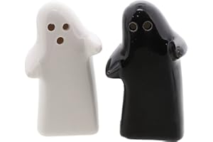 Servette Home Salt and Pepper Shakers Halloween Table Accessories - Hugging Ghosts