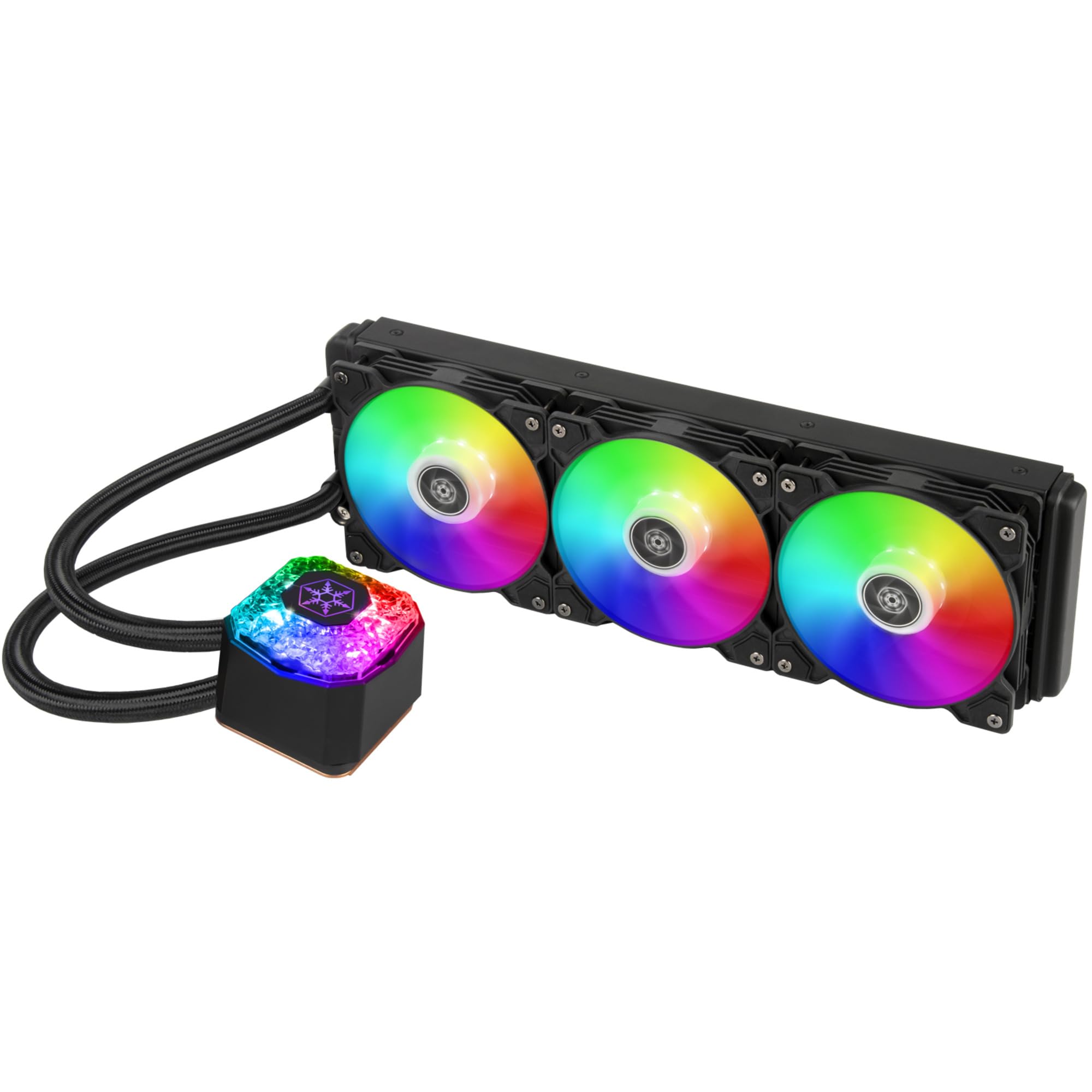 Silverstone IceGem 360 360mm high-performance ARGB AIO liquid cooler with 3 x 120mm ARGB fans
