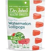 Dr. John&rsquo;s Sugar Free Candy, Healthy Lollipops with Zero Sugar, Low Calorie Snacks, Keto Friendly Hard Candy Sweets, Watermelon, Tooth, 7 Count, 1.93 Oz