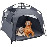 Pop Up Dog Tents, Plusvivo Foldable Cool Mesh Camping Tent - 40" X 40" X 28" With Shoulder Bag &amp; UV Canopy