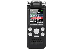 Luocute Digital Voice Recorder, 32GB Built in Memory 64GB Expandable Voice Activated Recording Device with Studio Level Clari