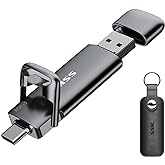 SSK External USB C SSD Flash Drive 512GB, Up to 550MB/s 2-in-1 Type C+ USB A USB3.2 Gen2 Solid State Thumb Drive, Memory Stick Data Storage for iPhone 15/PS4/PS5/Android Phone/Windows/Mac