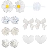KASFREE Plastic Earrings for Sensitive Ears Hypoallergenic Studs for Women