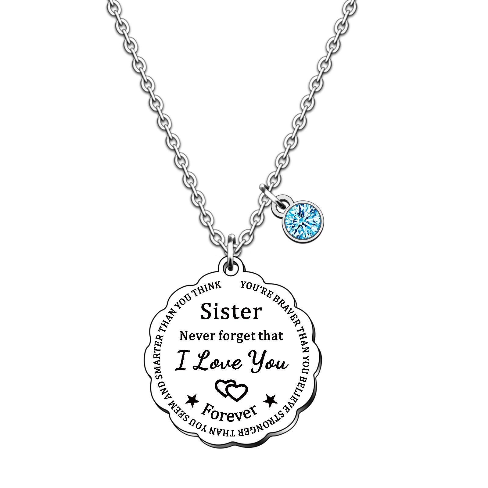 SMARGO Inspirational Sister Necklace For Women Girls Birthday Christmas Xmas Jewellery Gifts From Sister Brother You Are Braver Than You Believe