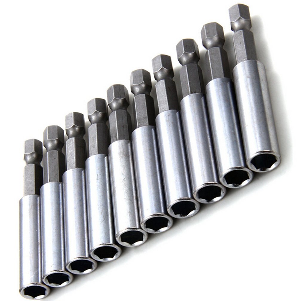 MALAYAS Magnetic Extension Bit Holder,10PCS 6.35mm Magnetic Extension Extend Socket Drill Bit Holder Socket 1/4"Quick-Change Hex Shank Driver Power Tools/Drill countersink set/for Screwdriver Bit ﻿