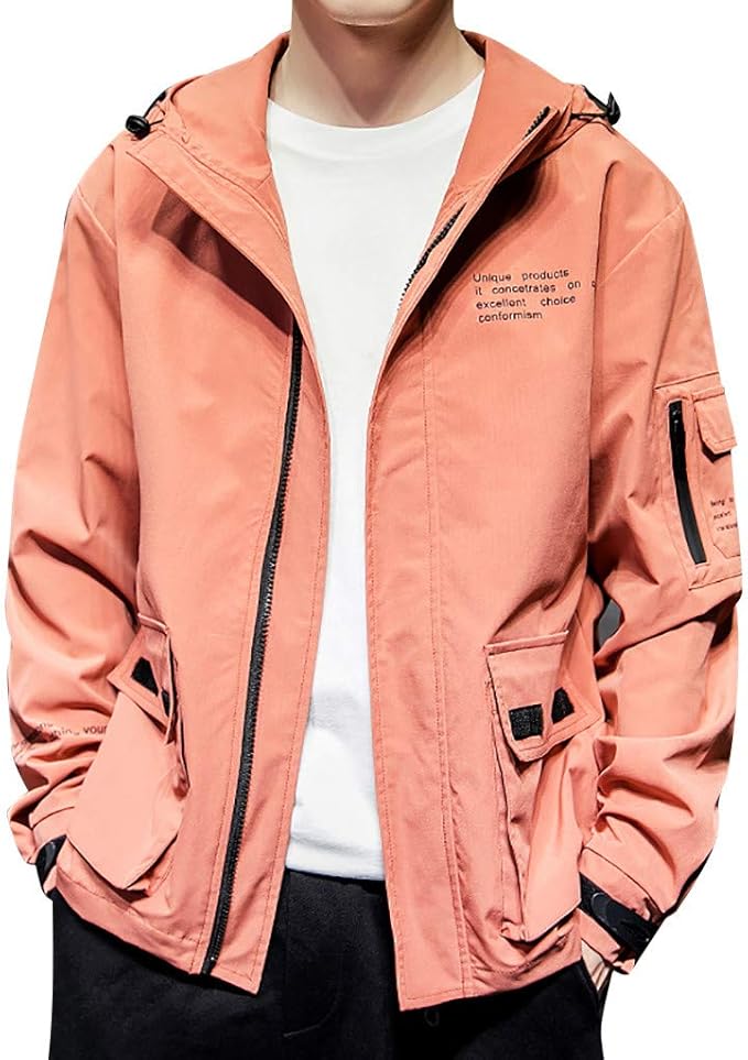 Amazon Mangjiu メンズ服コートおしゃれ冬服軽量防風ジャケットメンズプレゼントメンズ秋カジュアルファッションピュアカラーパーカージッパープラスサイズジャケットコート コート ジャケット 通販